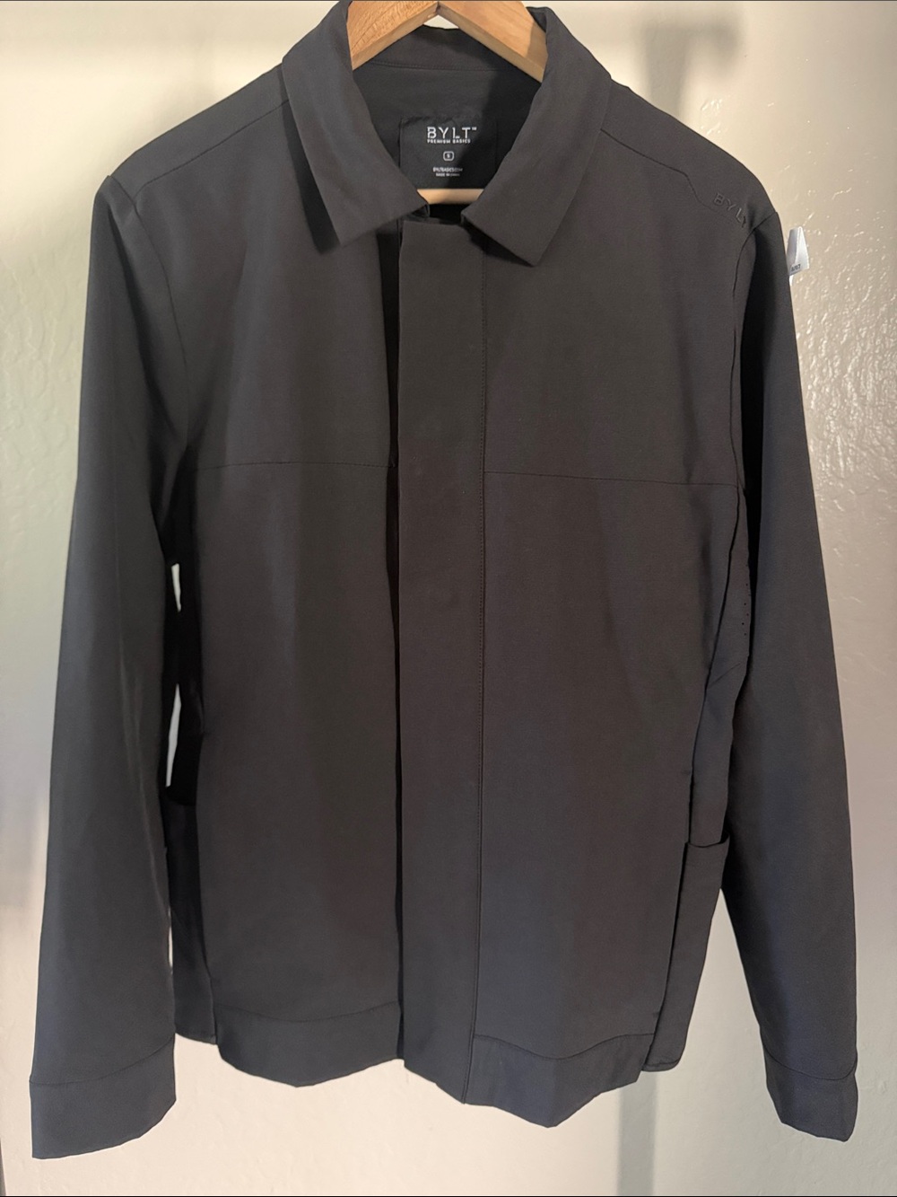 BYLT Basics Men's Black Shirt District Athleisure Minimalist Jacket Techwear S